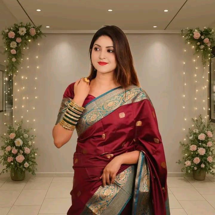 কাতান শাড়ি – সাথে থাকবে ম্যাচিং ব্লাউজ পিস_2