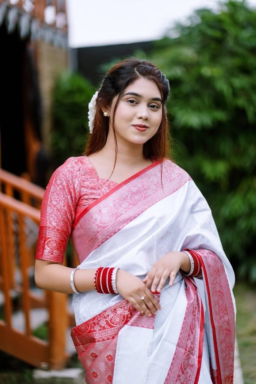 Kanjivaram katan Saree with blause pcs  কাঞ্জিভারাম কাতান শাড়ি:_0