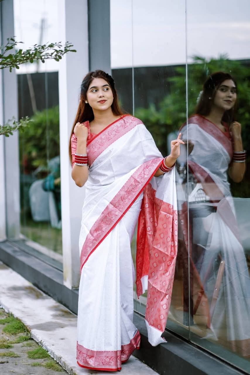 Kanjivaram katan Saree with blause pcs  কাঞ্জিভারাম কাতান শাড়ি:_2