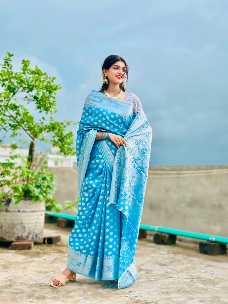 সফট সিল্ক কাতান শাড়ি 12 হাত শাড়ি কোন ব্লাউজ পিস নাই l_2