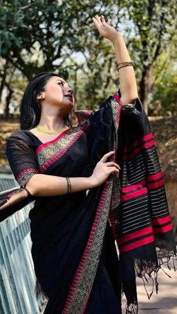 Half silk sharee with blause pcs