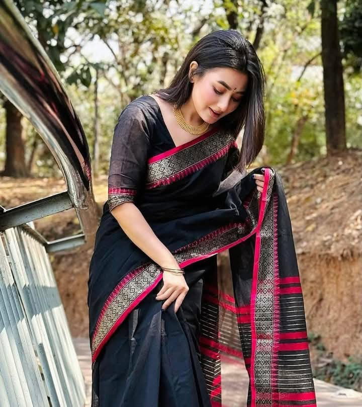 Half silk sharee with blause pcs_1