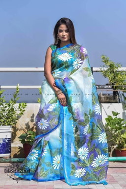 Hand Print Half Silk Sharee