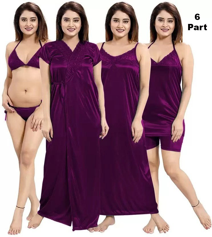 6 Pieces Night Dress Set_4