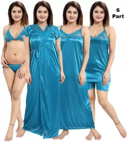 6 Pieces Night Dress Set
