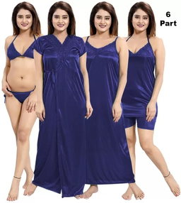 6 Pieces Night Dress Set