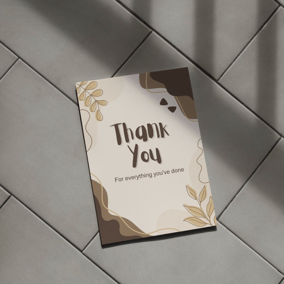 Brown Thank You Card