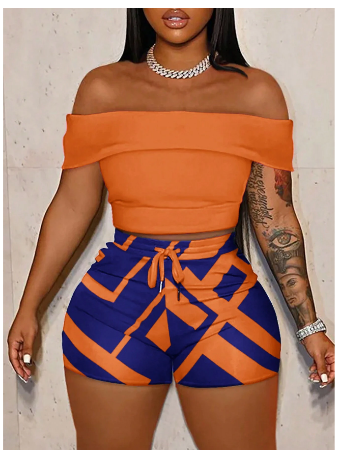 Waist Tie Mini Shorts Set