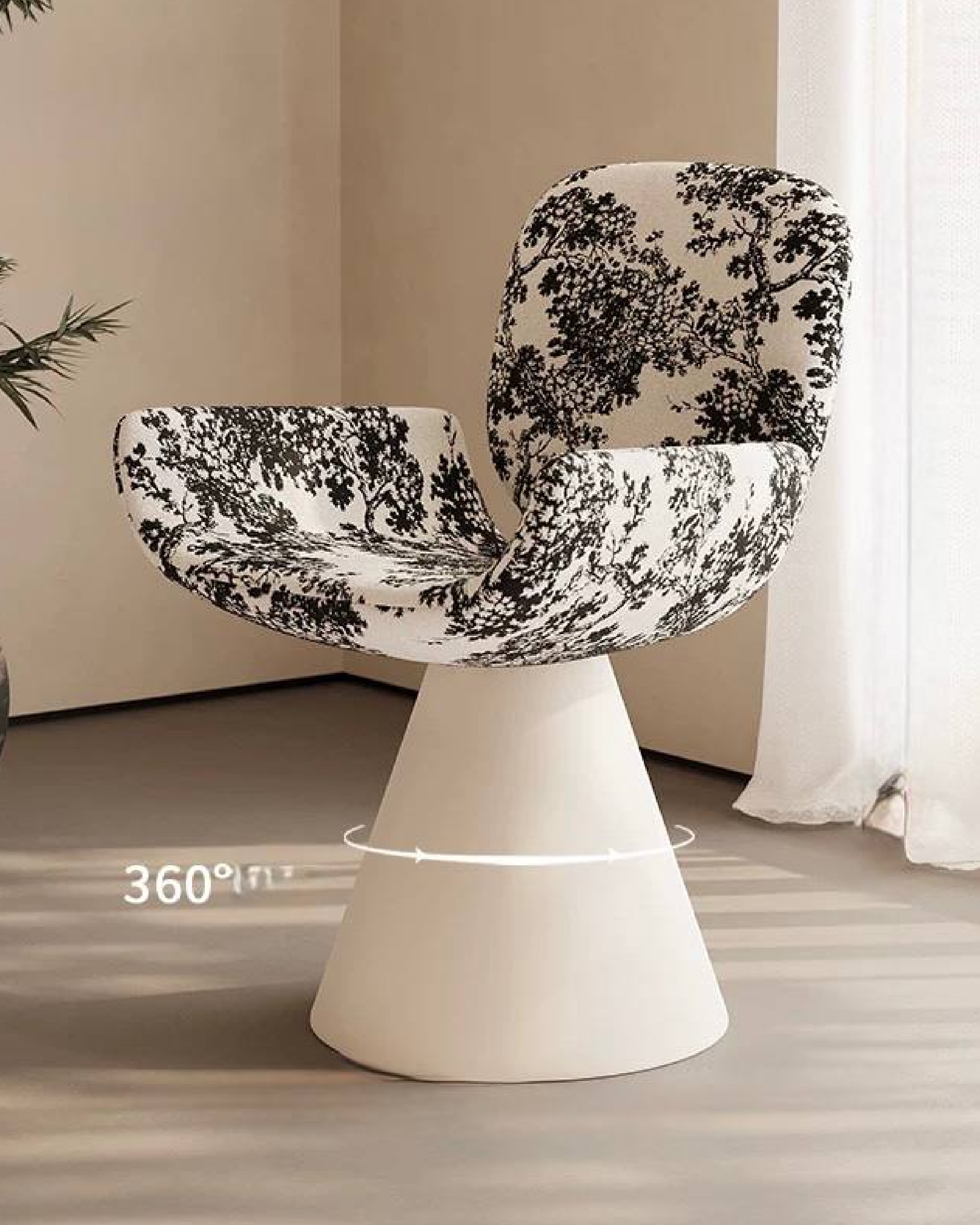 10700110 - SWIVEL FLORAL CHAIR