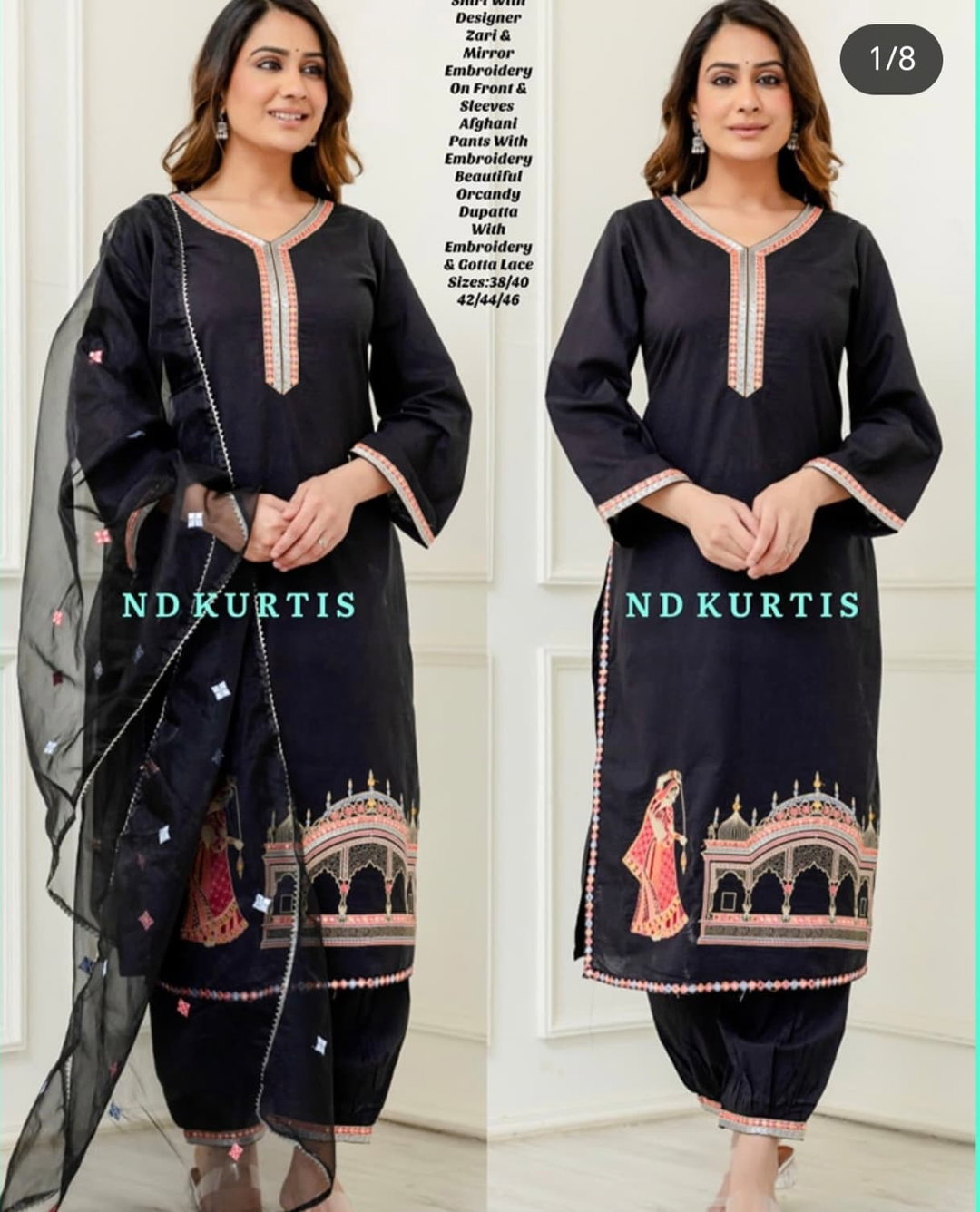 Elegant Black Kurti Set