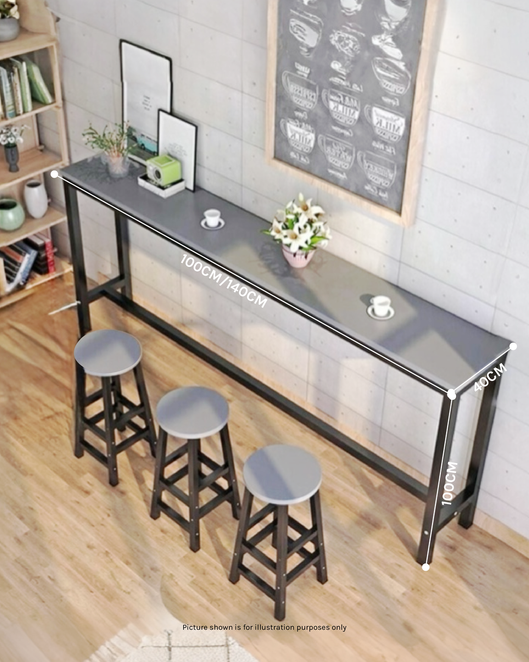736 - GREY BAR TABLE