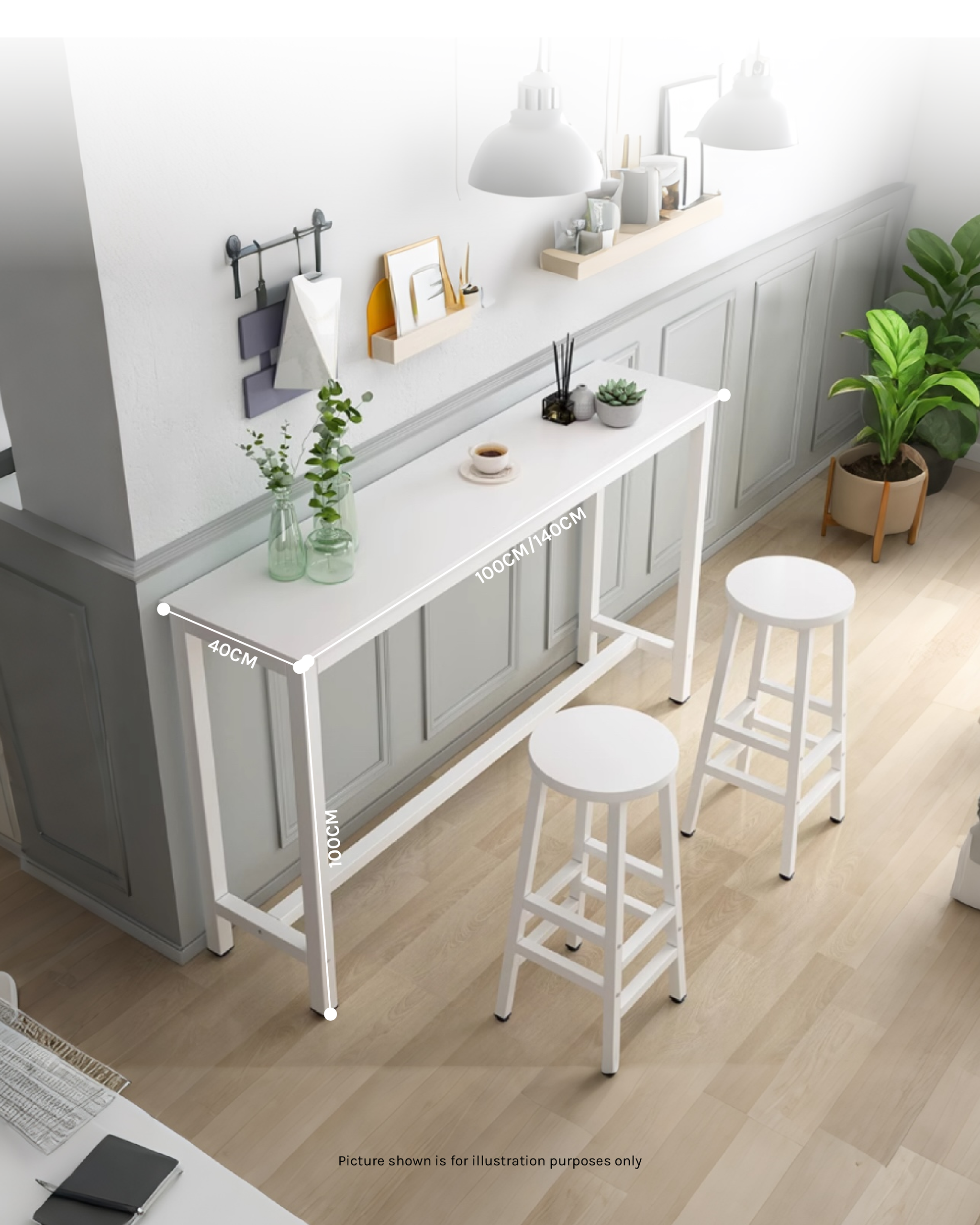 736 - WHITE BAR TABLE_0
