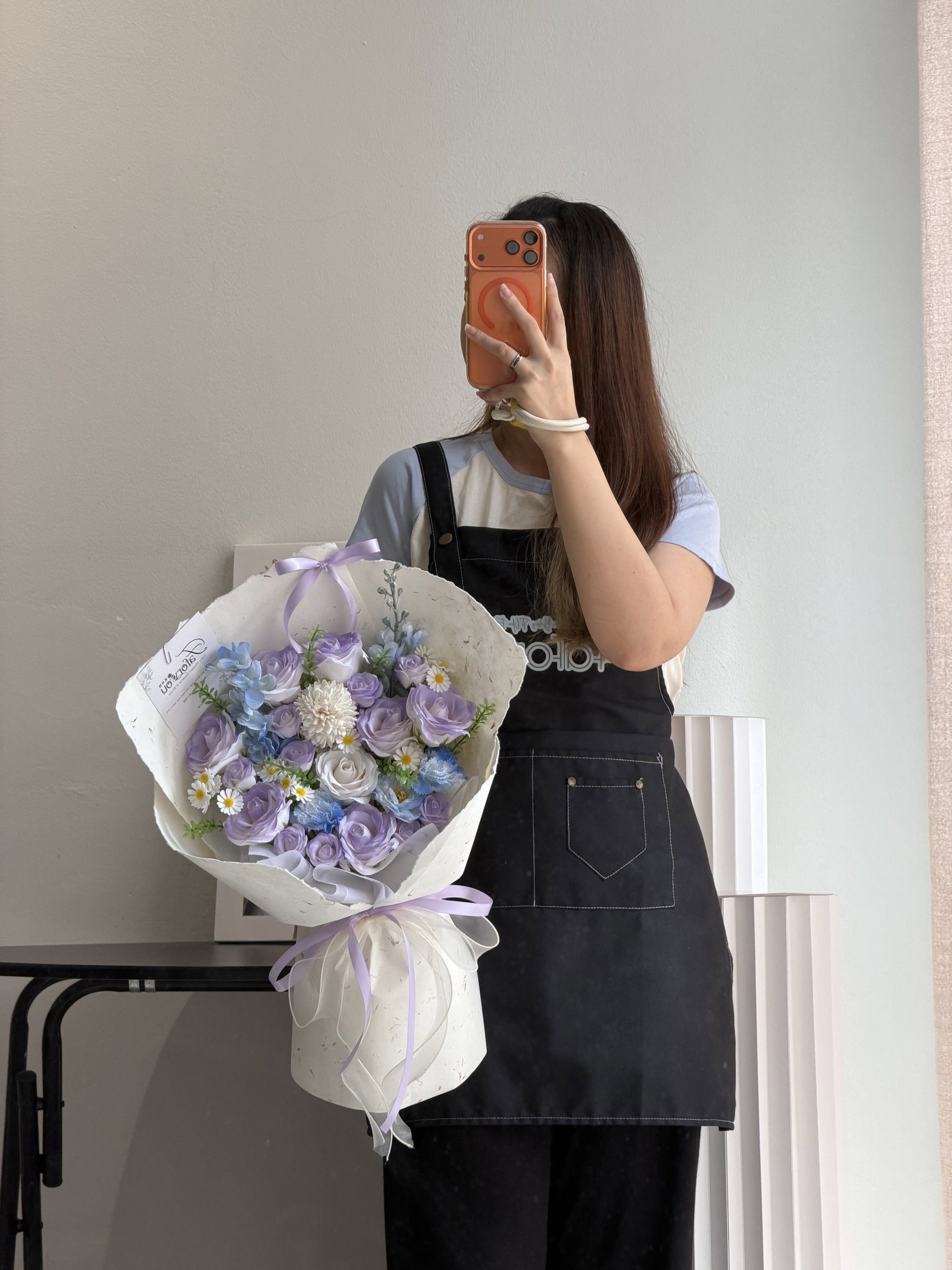 Purple Blue Dong Ba Soap Flower Mixed Bouquet  _1