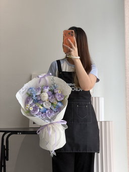 Purple Blue Dong Ba Soap Flower Mixed Bouquet  
