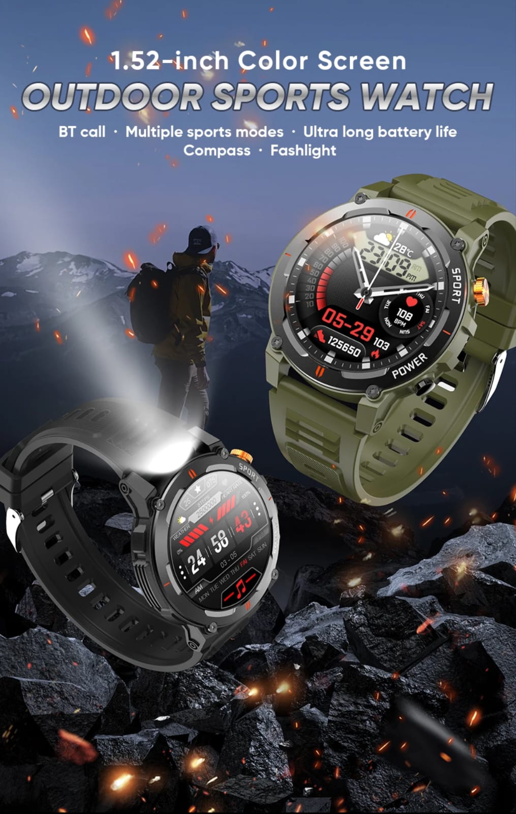 J300 Military Style Smartwatch_3