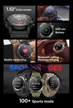 J300 Military Style Smartwatch