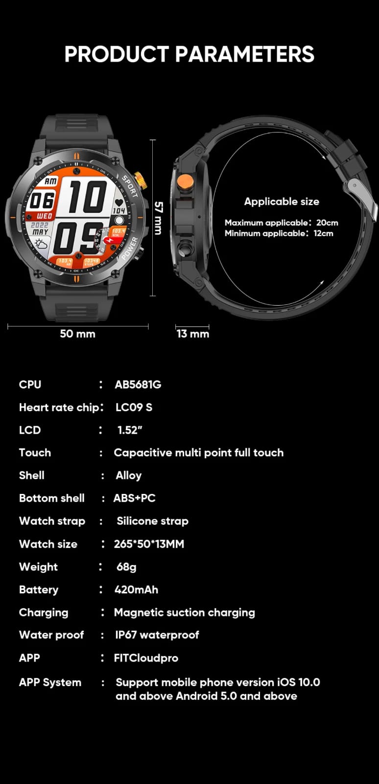 J300 Military Style Smartwatch_5