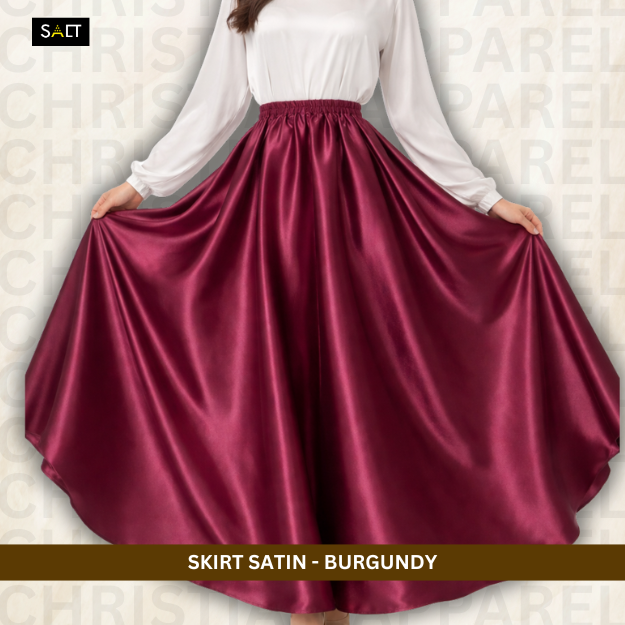 SKIRT SATIN - BURGUNDY_0