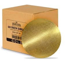 1813 CAKE BOX 10 INCH ROUND GOLD CBRG10 