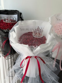 33 stalk Soap Rose Gauze Bouquet