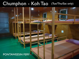 Koh Tao - Chumphon by Chumphon Ferry (Tue,Thu,Sat @21:00-05:00)