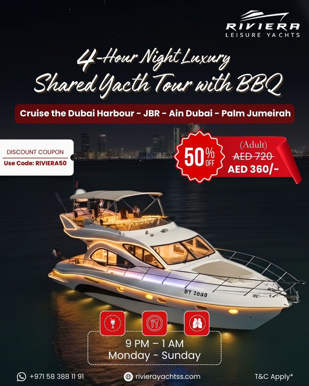 4-Hour Night Luxury Yacht with BBQ_1