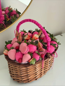 Pink strawberry basket 