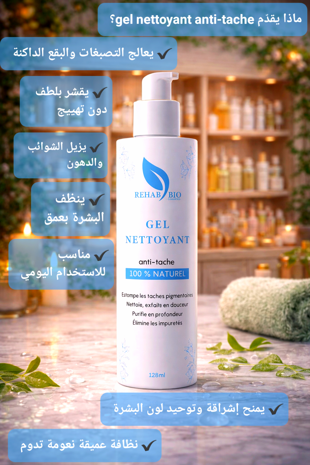 Gel nettoyant anti-tache