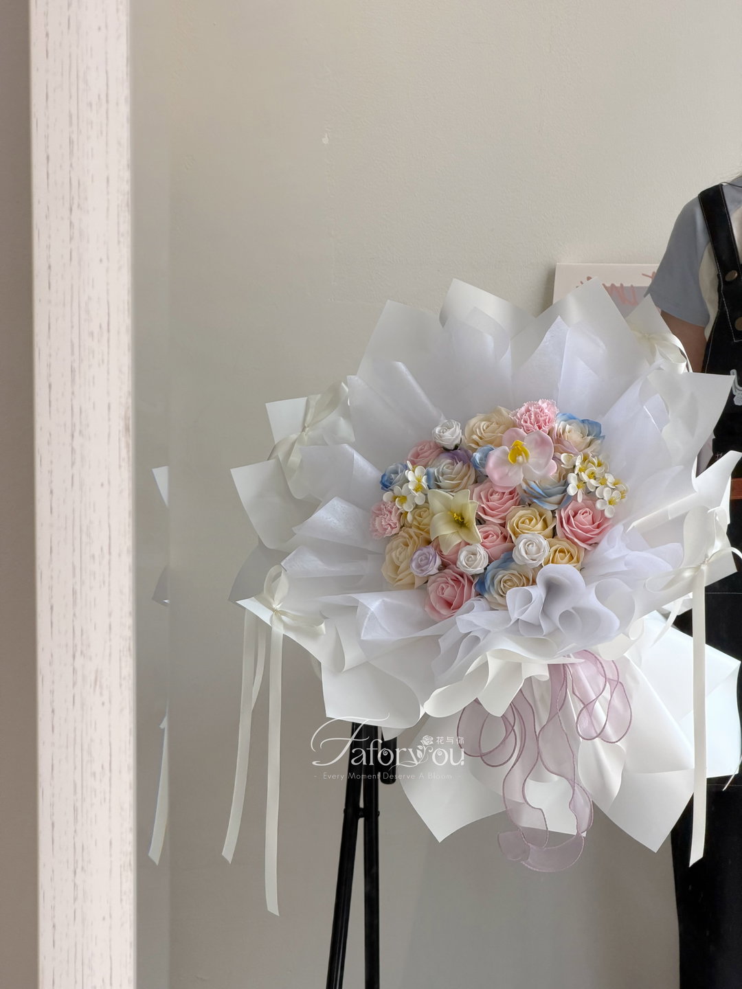 Champagne Pink Dopamine Soap Flower Mixed Bouquet 