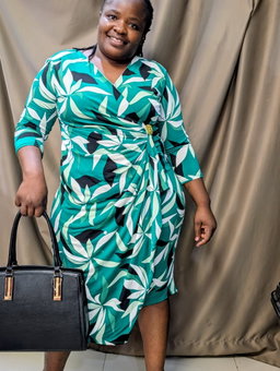 Green Bold Print Dress