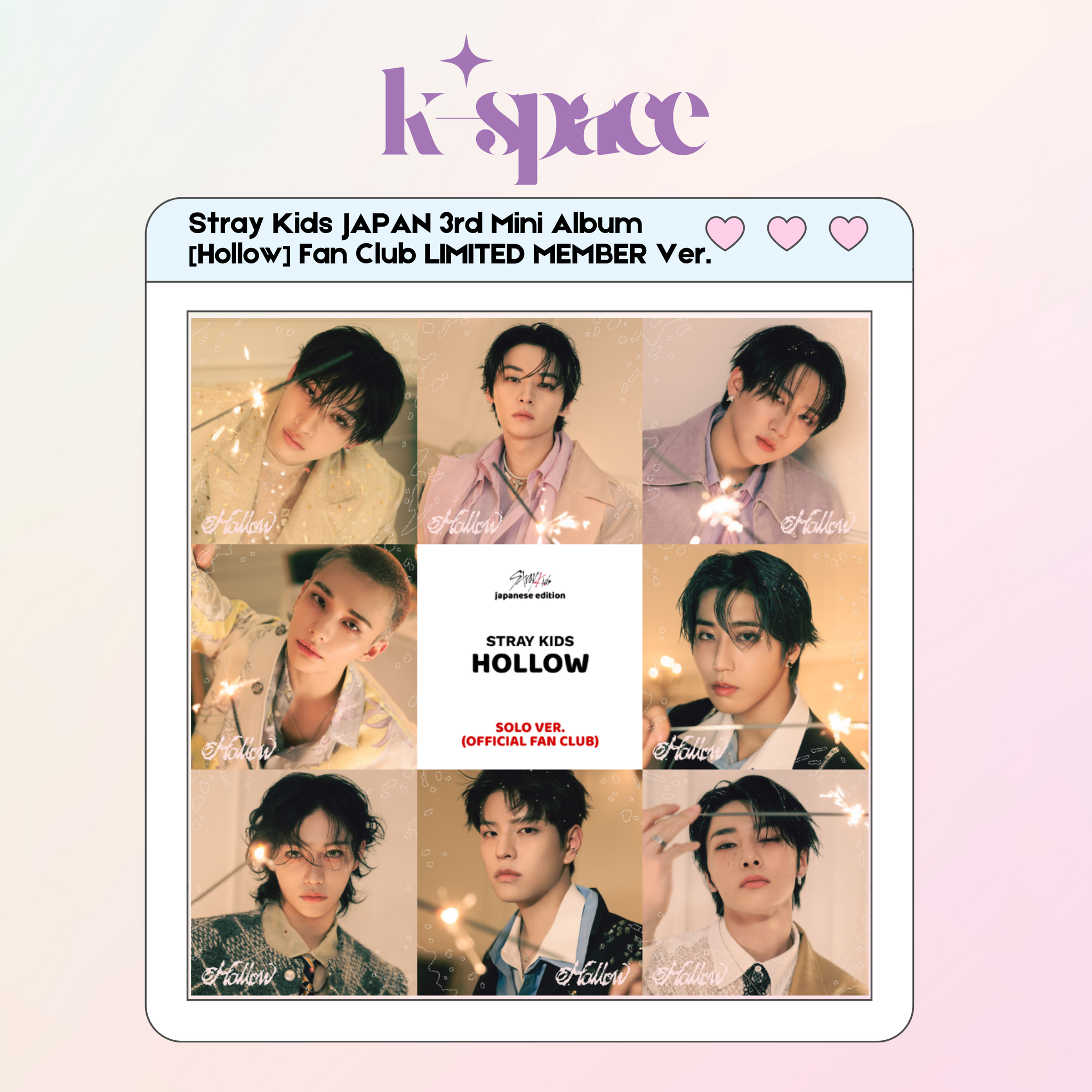 Stray Kids JAPAN 3rd Mini Album [Hollow] - Fanclub Limited Digipack_0