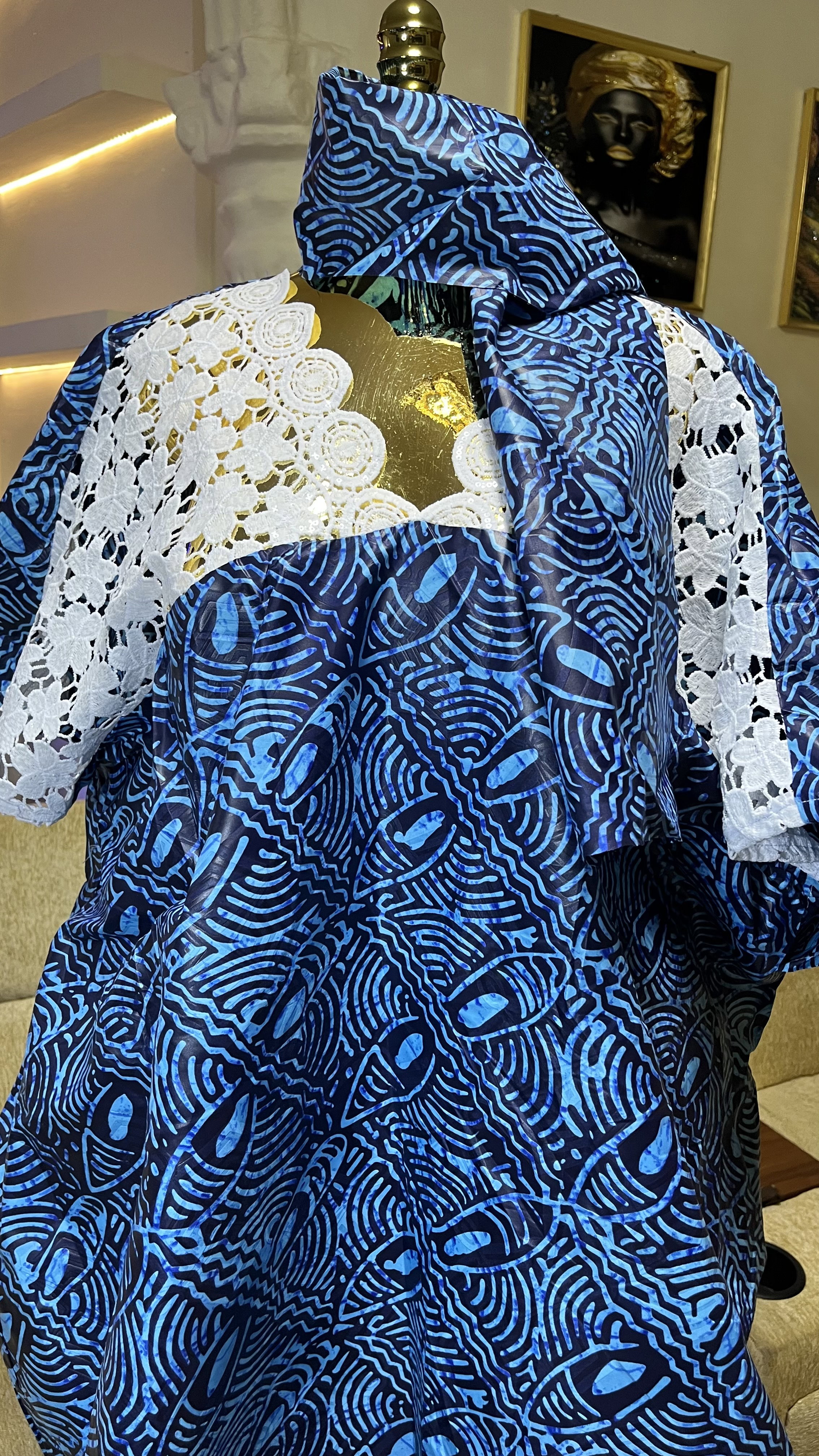 Blue - Batik Style Print
