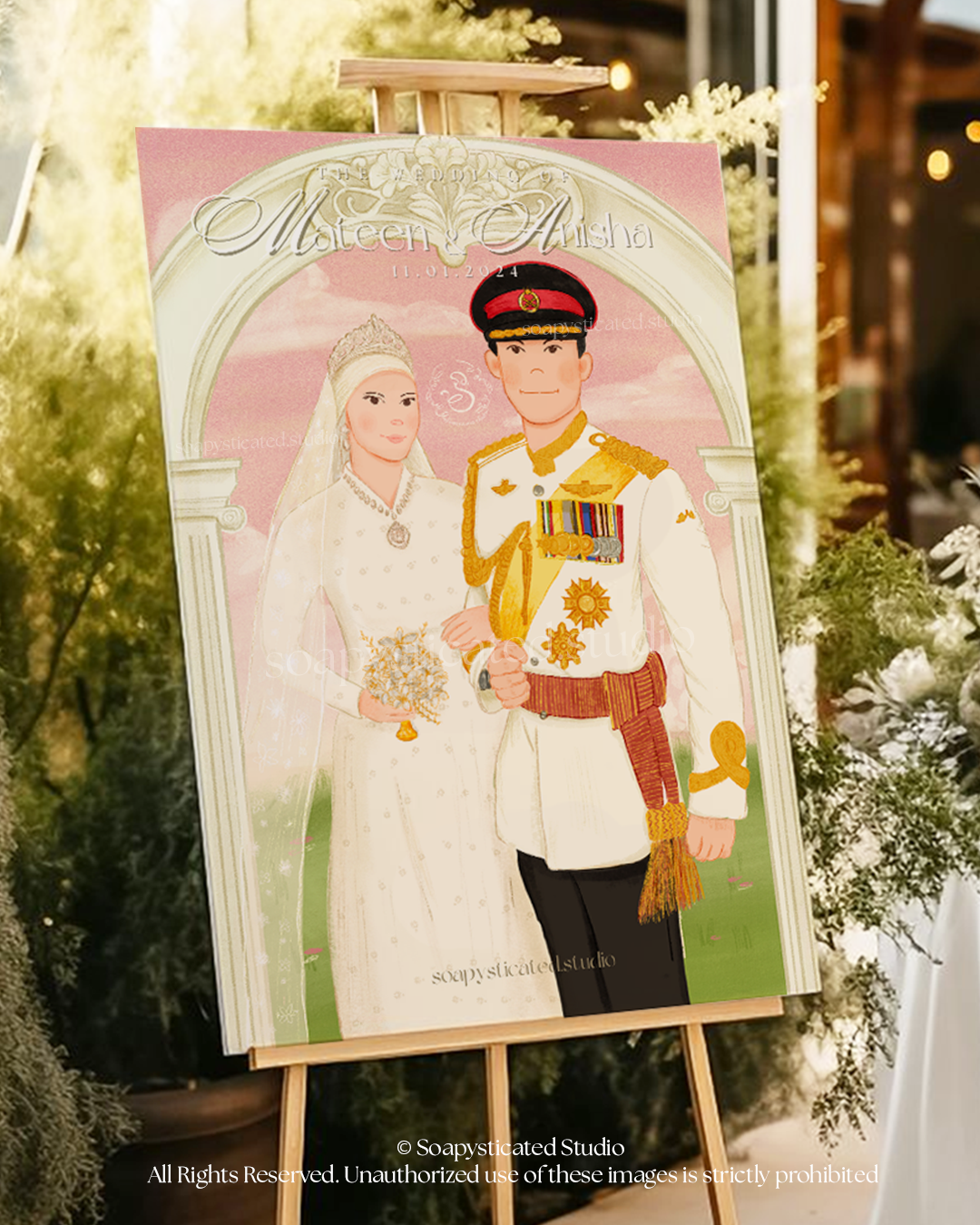 Wedding Illustration Signboard 