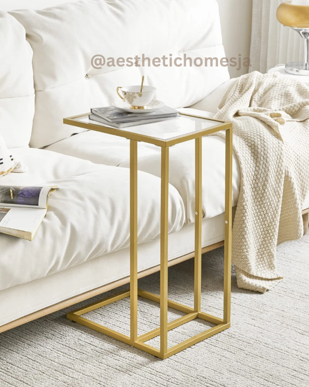 Aesthetic Luxury Metal End Table _3