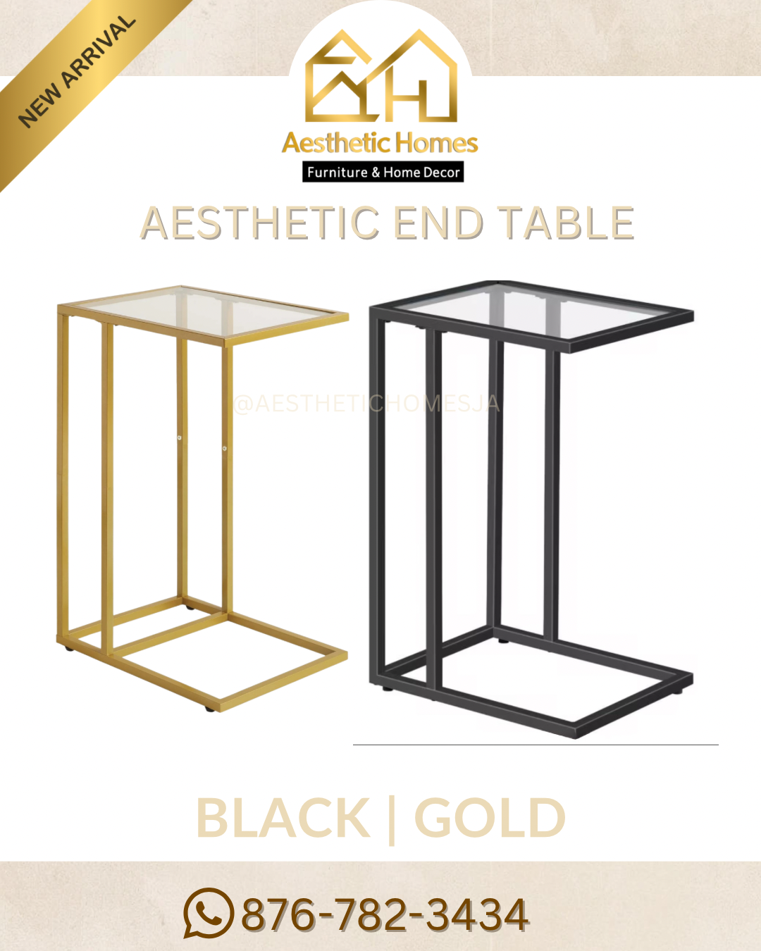 Aesthetic Luxury Metal End Table _2