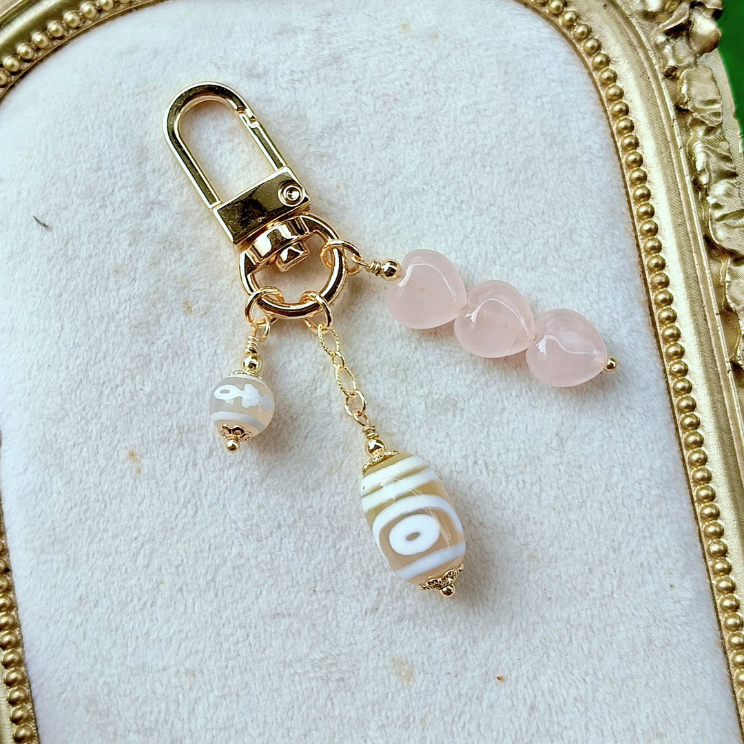 White 2-Eye + Benefactor Zi-Mini Charm (Rose Quartz Edition)