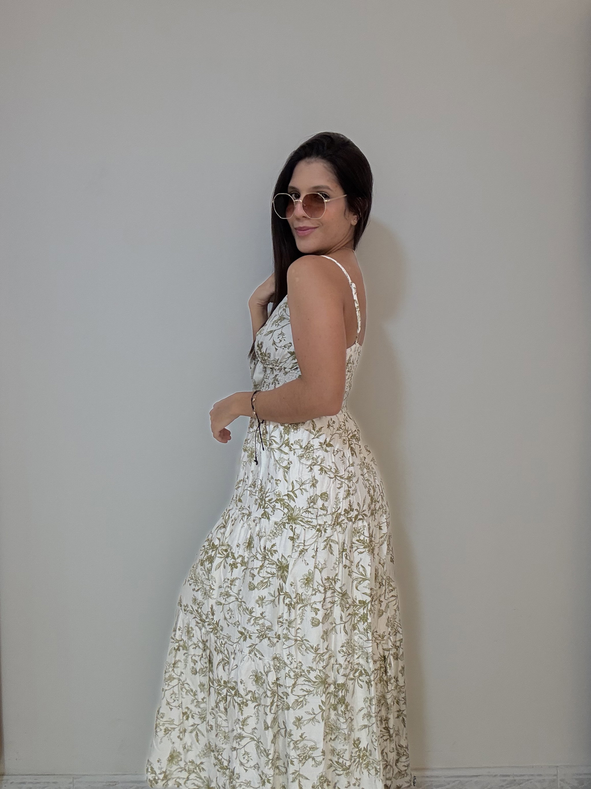 Vestido de flores verdes _1