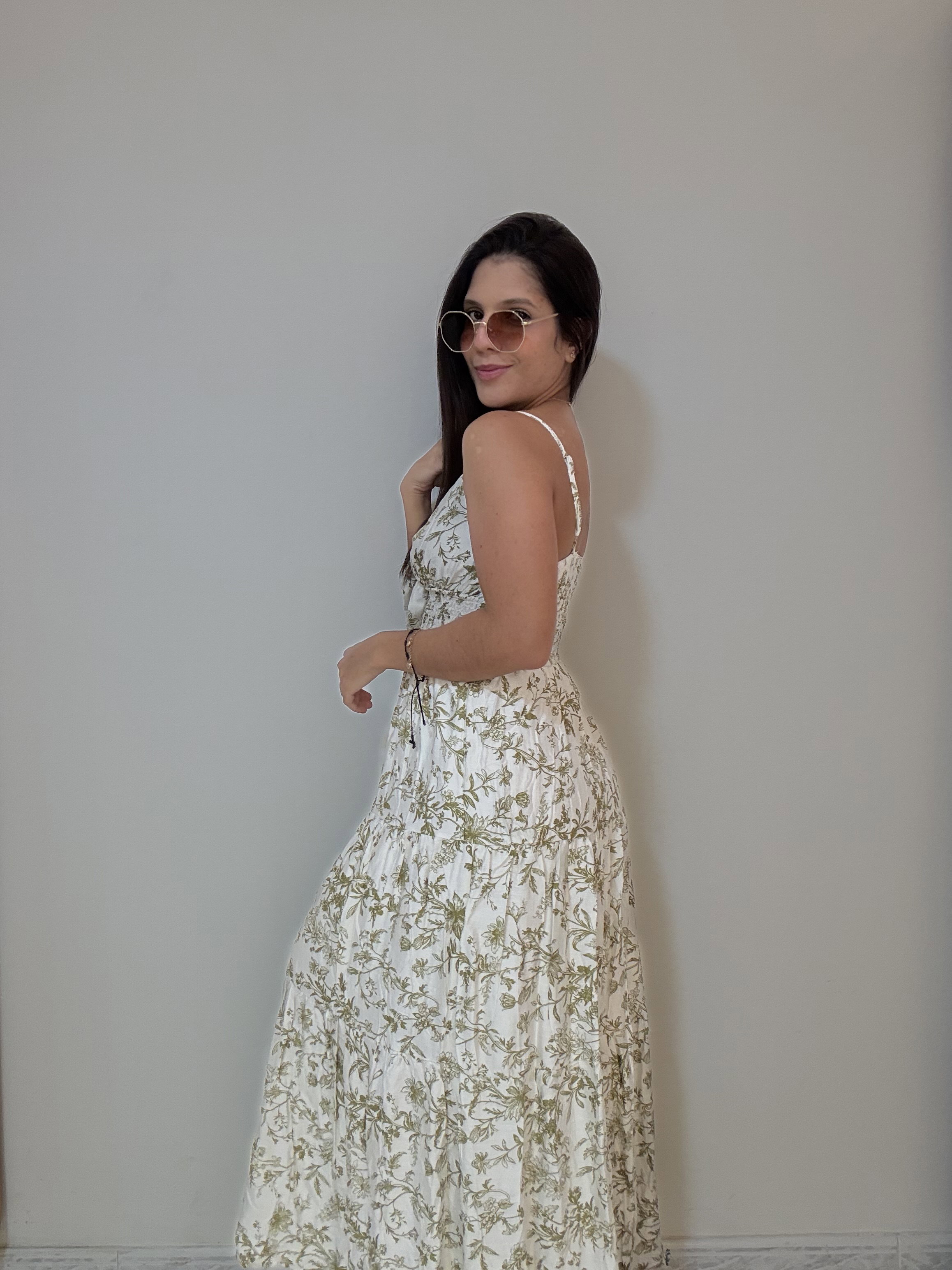 Vestido de flores verdes _1