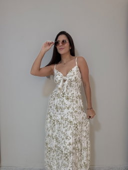 Vestido de flores verdes 