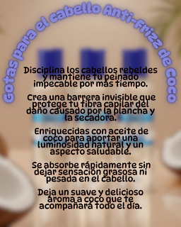 Gotas para el cabello Anti- Frizz de coco