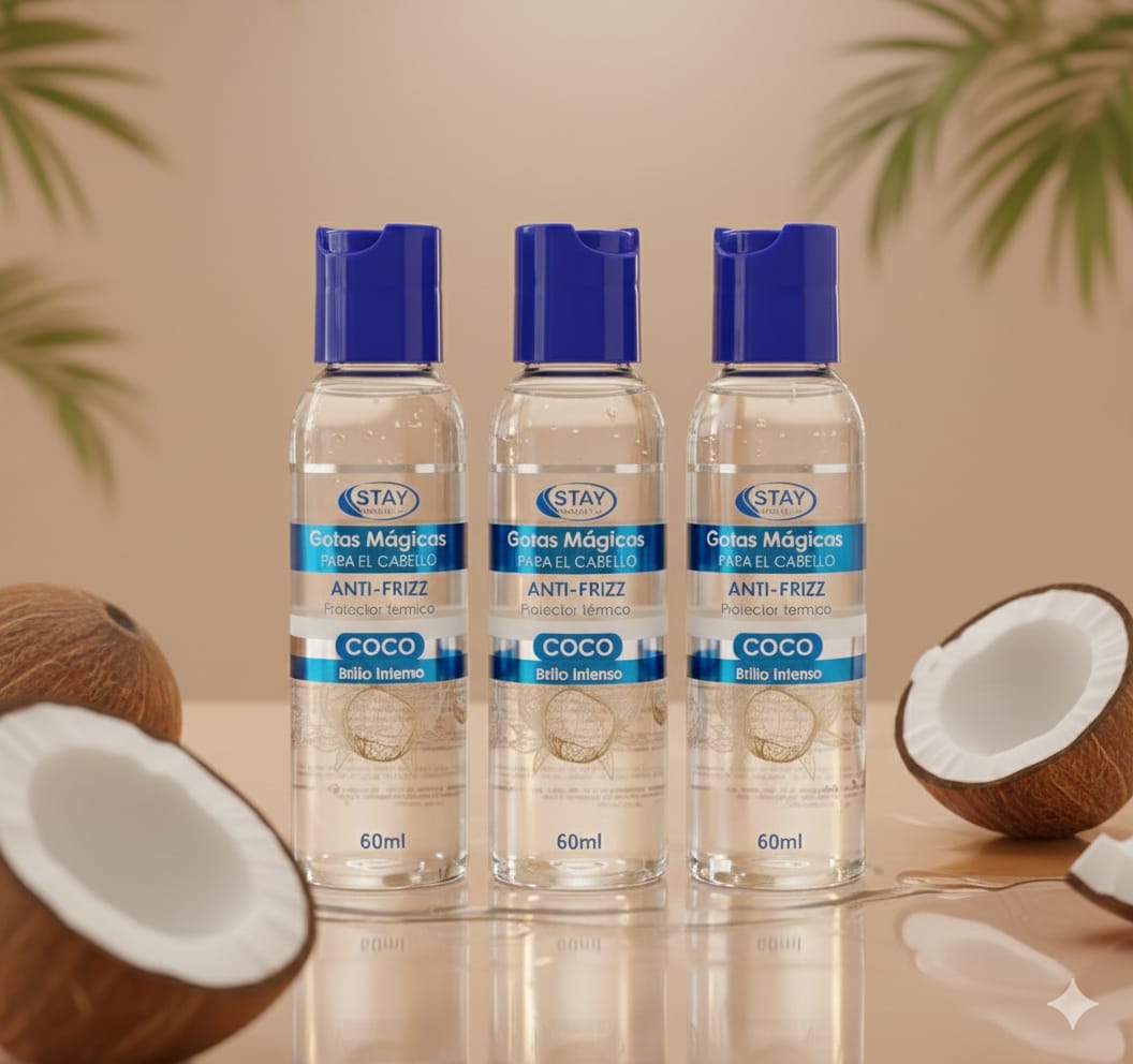 Gotas para el cabello Anti- Frizz de coco