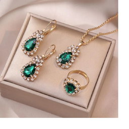 5PCS Women's Watch Earrings Necklace Ring Set Diamond Square Watch Jewelry Set Business Wristwatch Quartz Ladies' Watch