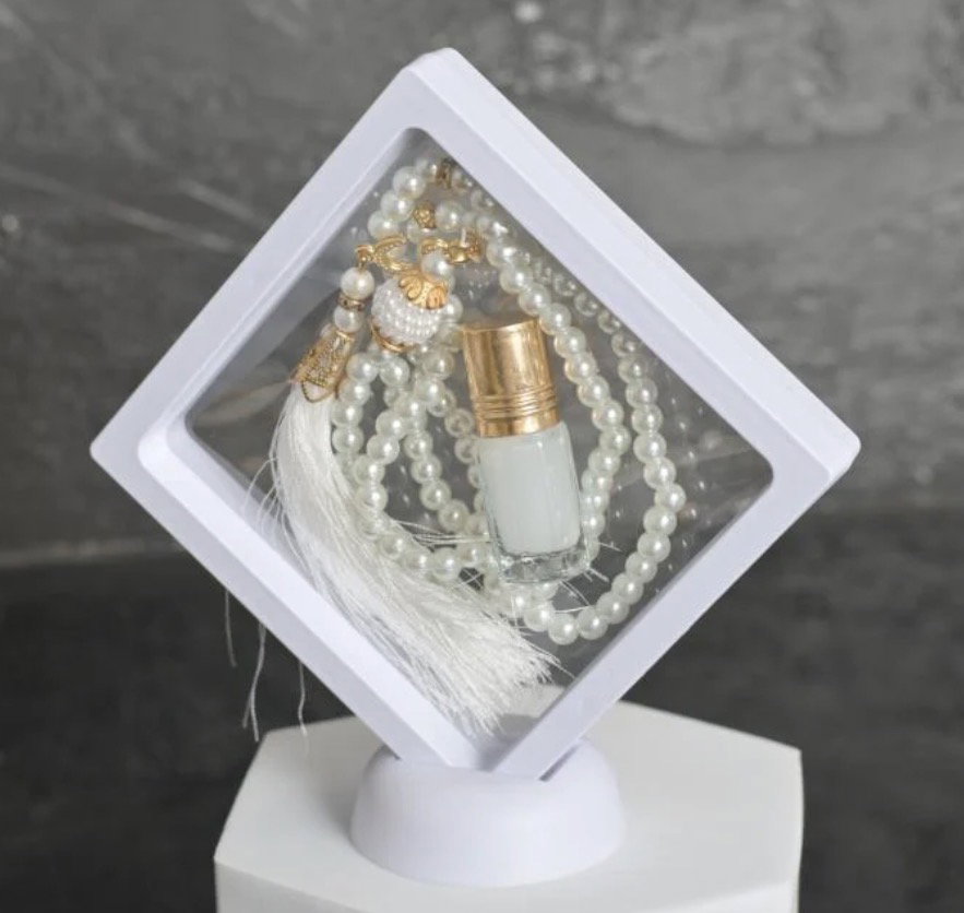 مجموعه(12) استاند مع سبحة وربع تولة عطر مسك_1
