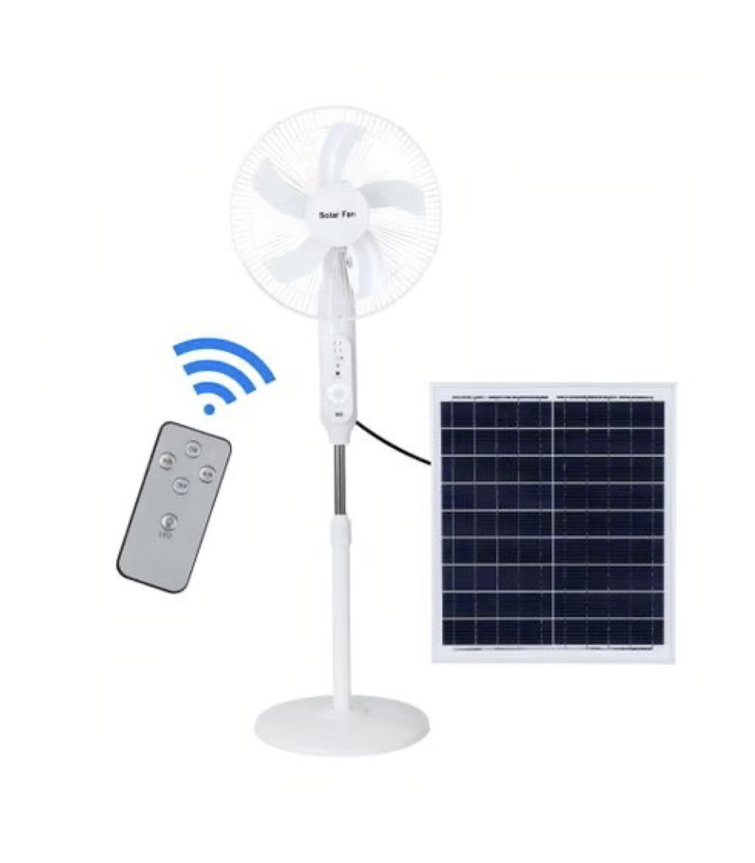 Hc 16 Inch Standing Fan Solar Rechargeable + Remote