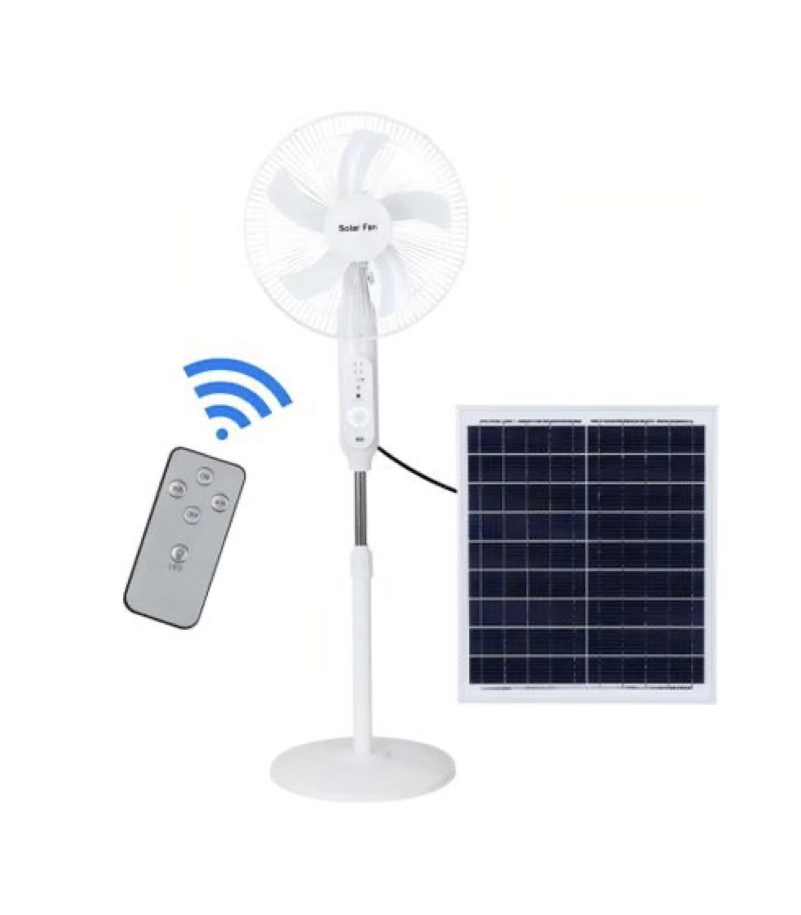 Hc 16 Inch Standing Fan Solar Rechargeable + Remote_0