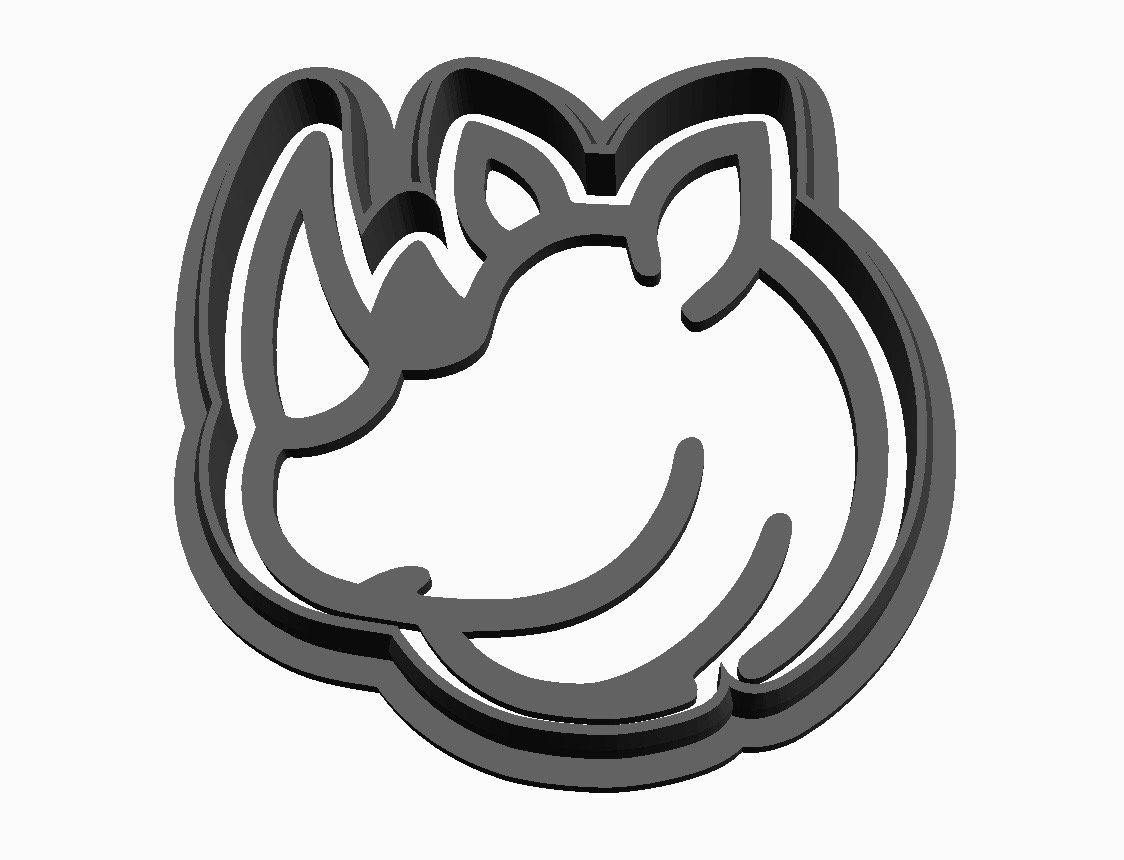 Rhino 1 Head Cookie Cutter    _0