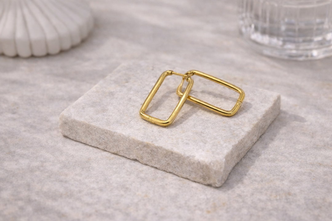Sculpted Square Hoop Earrings