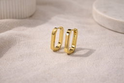 Refined Edge Oval Hoop Earrings