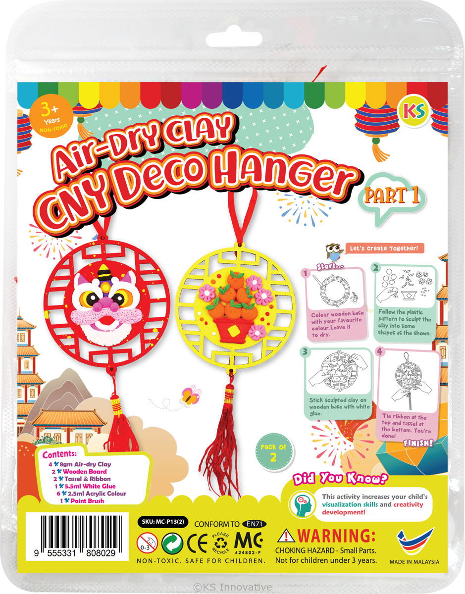 DIY Air-Dry Clay CNY Hanging Deco (Pack of 2)