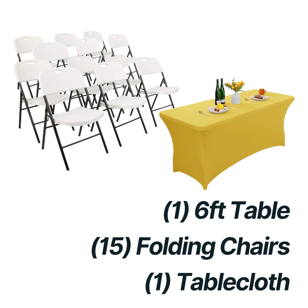 TK Combo - (15) Chairs, (1) 6ft Table with Cover._0